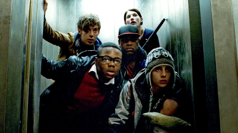 Leeon Jones, Luke Treadaway, Jodie Whittaker, John Boyega, and Alex Esmail in Attack the Block