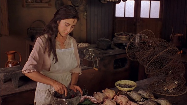 Tita prepares quails with a rose sauce in Like Water for Chocolate