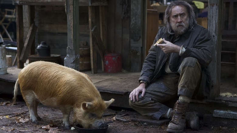 Nicolas Cage with his Pig