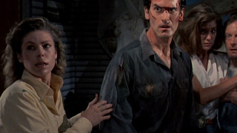 Ash and the cabin survivors in Evil Dead II