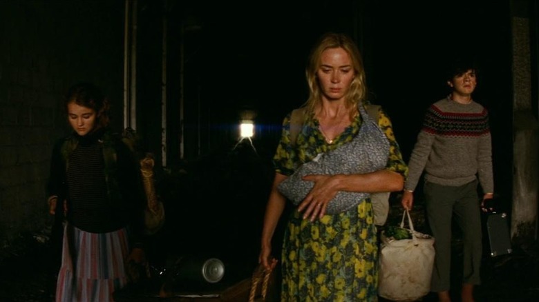 Emily Blunt walks with kids