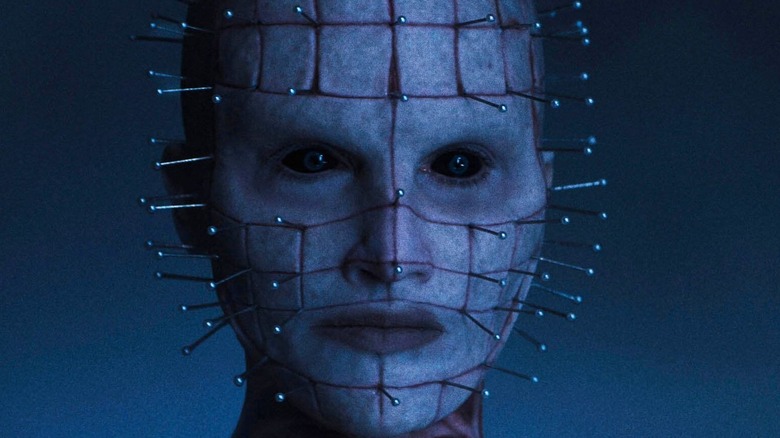 Hellraiser's Pinhead frowning
