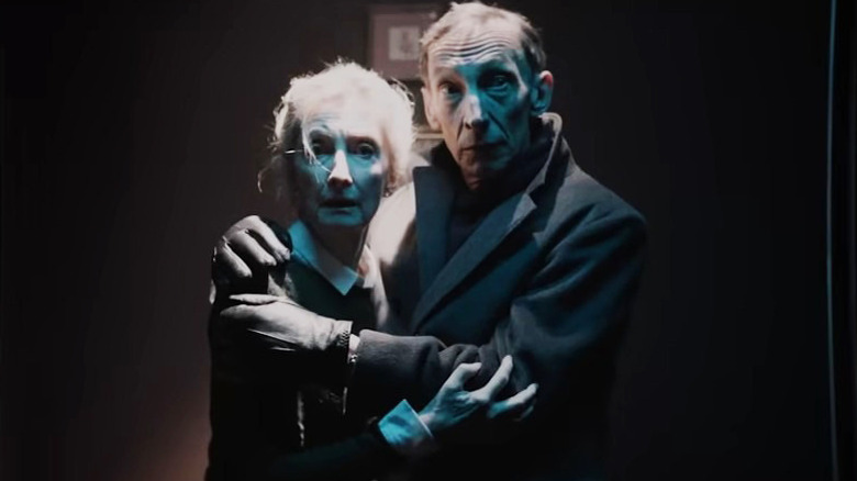 Sheila McCarthy and Julian Richings hugging Anything for Jackson