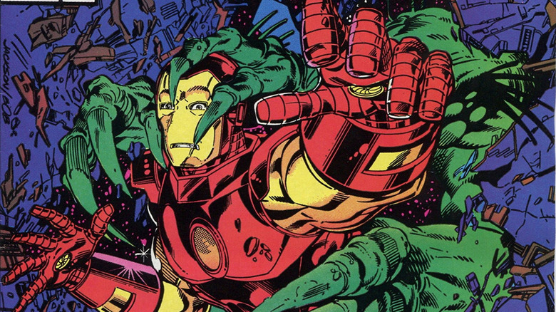 Alien attacking Iron Man