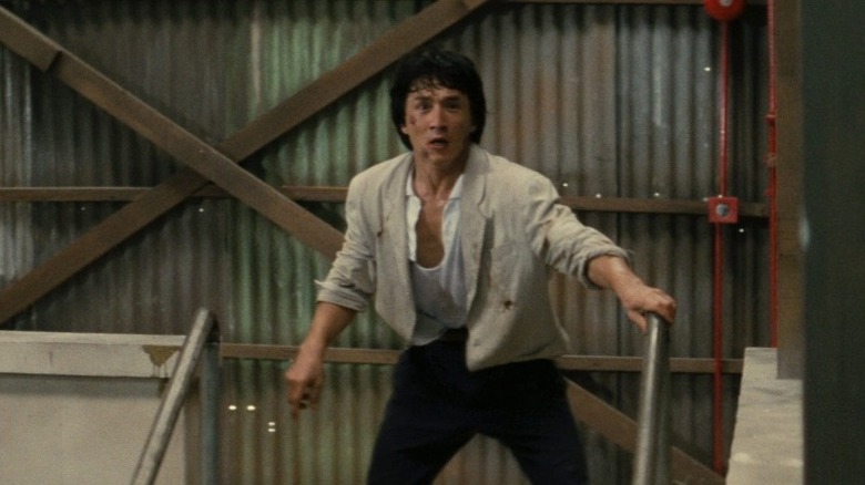 Jackie Chan fights on a stairway in Police Story 2