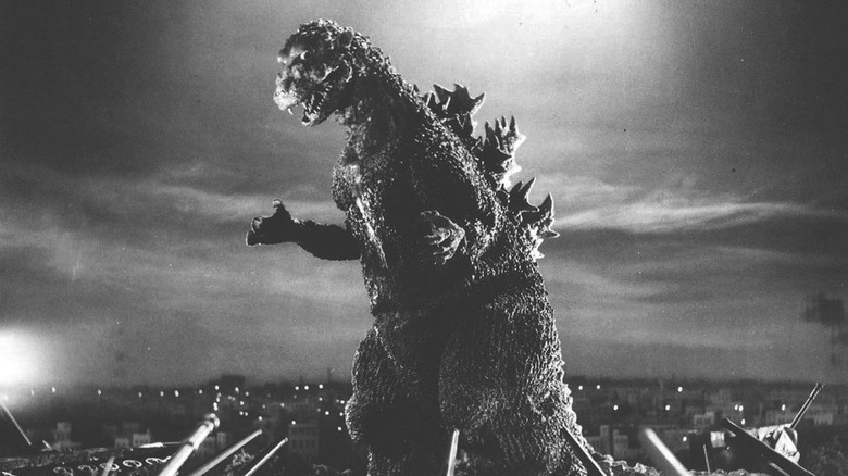 Godzilla stands over Tokyo
