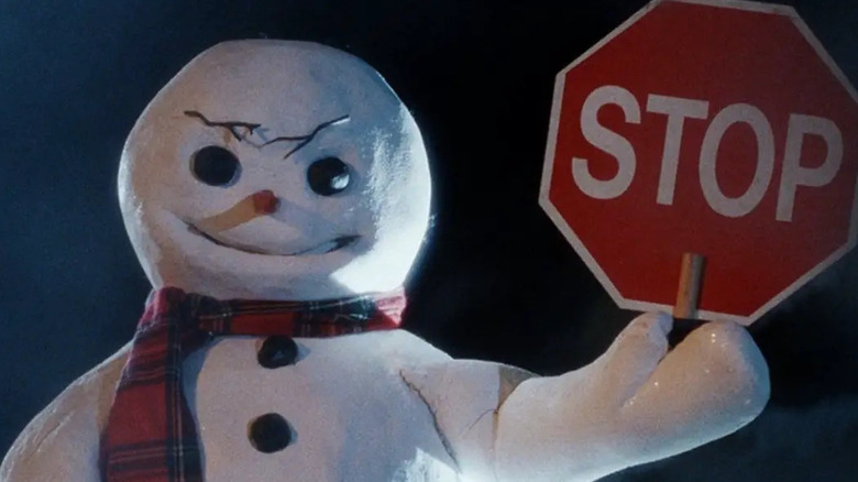 Jack Frost holding a Stop sign in Jack Frost