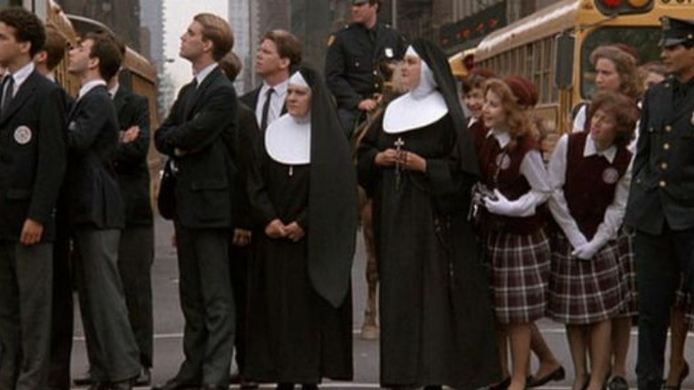 Heaven Help Us cast in the street