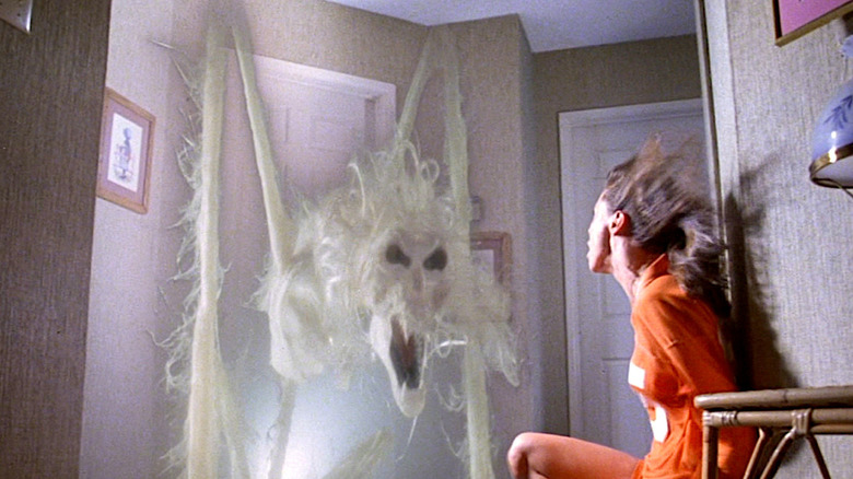 Diane Freeling (JoBeth Williams) comes face-to-face with a demonic entity in Poltergeist (1982)