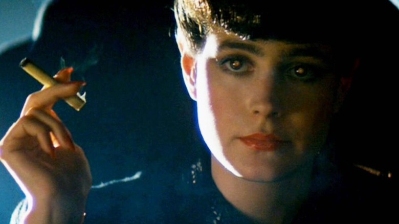 Sean Young with cigarette
