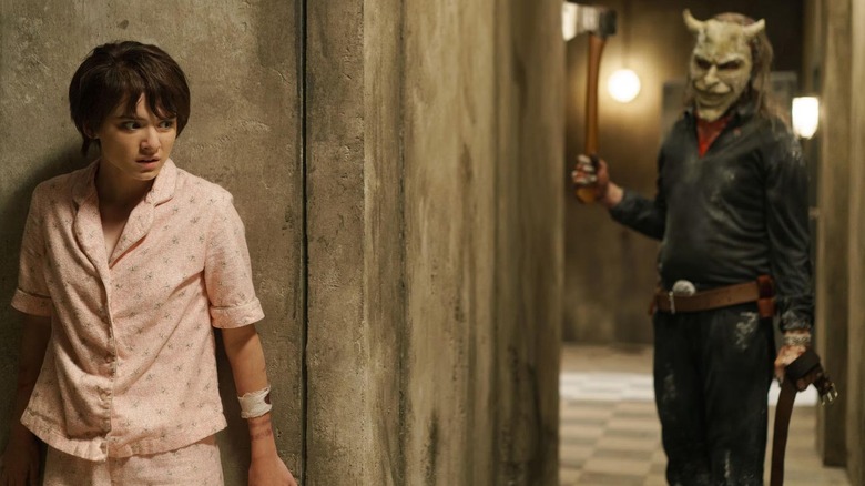 Gwen Blake hiding from The Grabber in The Black Phone 2