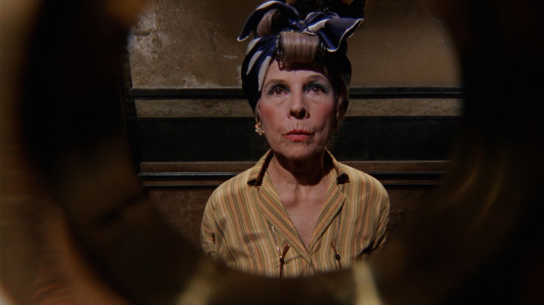 Minnie Castevet spotted through a peephole in Rosemary's Baby