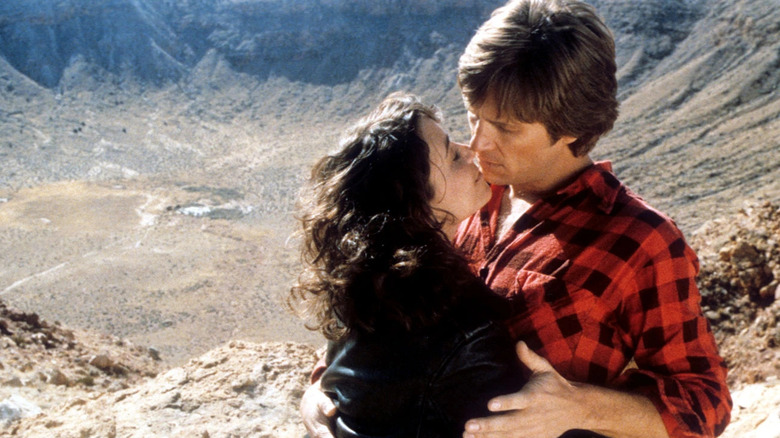 Jeff Bridges and Karen Allen embracing