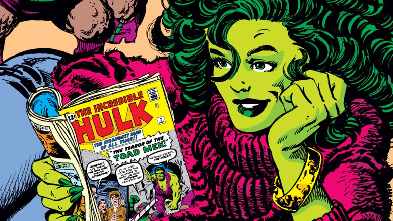 She-Hulk reading a comic