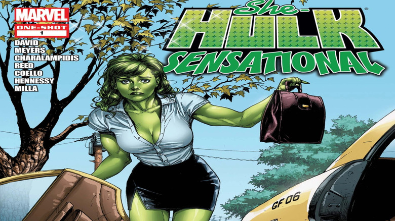 She-Hulk holding briefcase