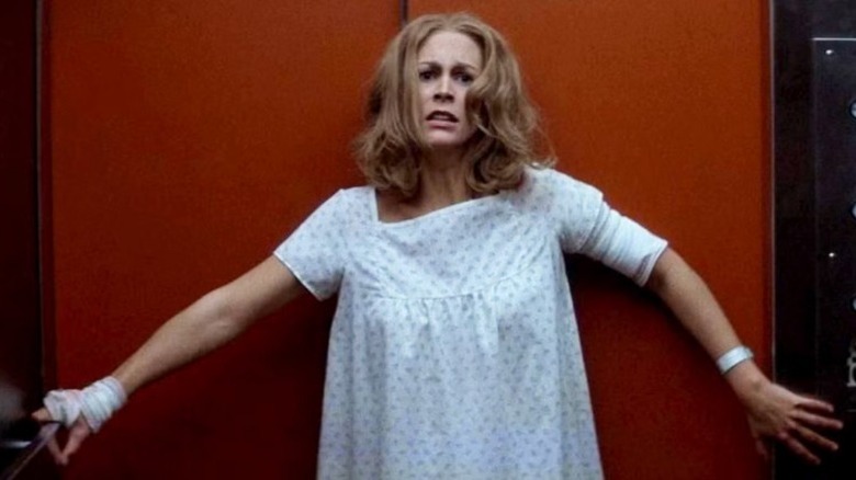Laurie Strode looks terrified in Halloween II
