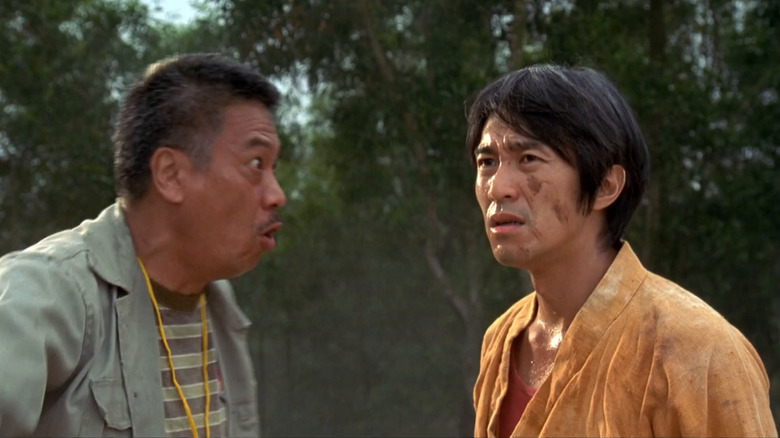 Ng Man-tat and Stephen Chow make faces Shaolin Soccer