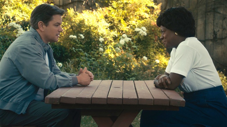 AIR: Sonny Vaccaro sits at picnic table with Deloris Jordan