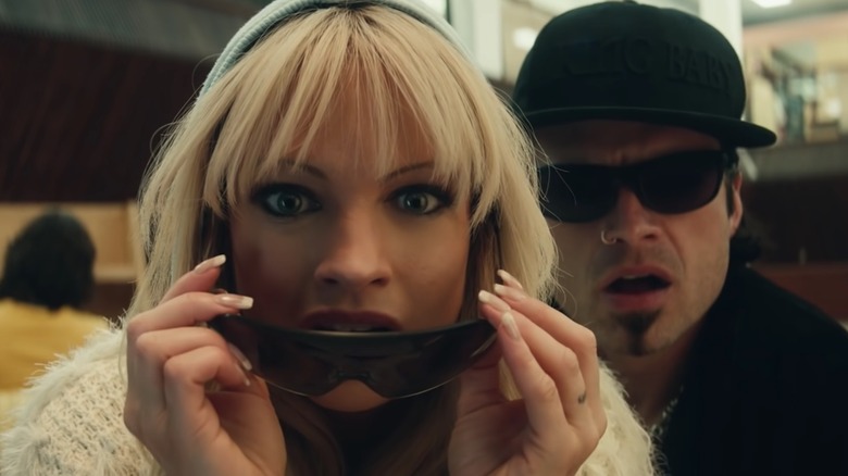 Lily James and Sebastian Stan as Pamela Anderson and Tommy Lee in "Pam & Tommy"