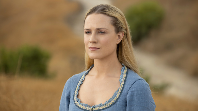 Evan Rachel Wood plays Dolores on the dystopian science fiction show "Westworld"