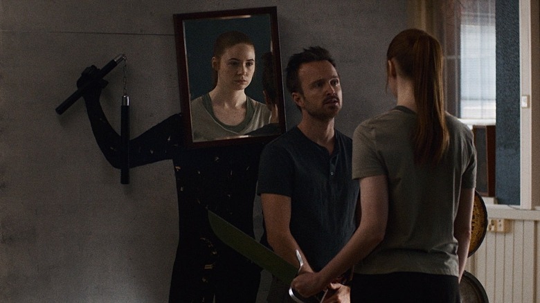 Karen Gillan and Aaron Paul in Dual