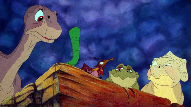 Littlefoot and his friends in The Land Before Time