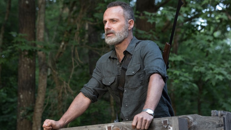 Walking Dead Rick Grimes beard chainlink fence