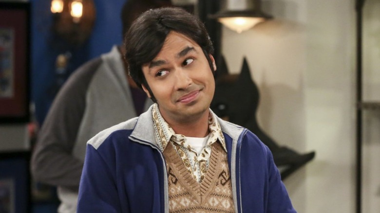 Raj smirking and cocking his head to the side on The Big Bang Theory