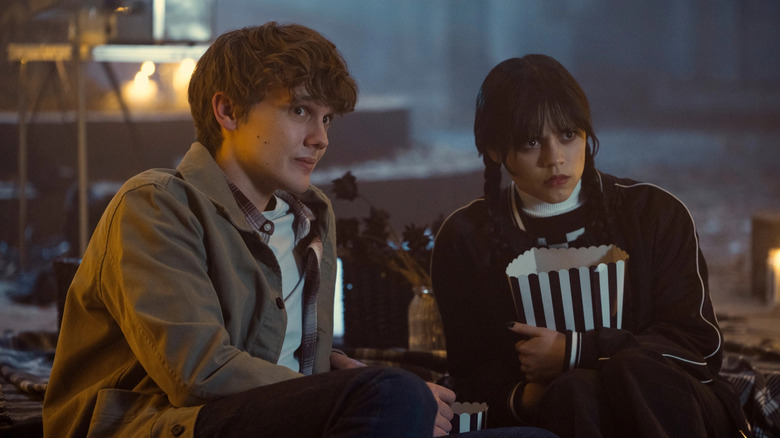 Hunter Doohan and Jenna Ortega in Wednesday