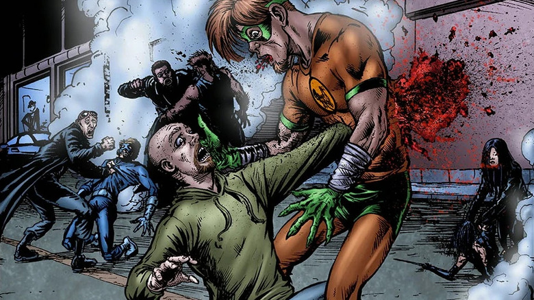Hughie punching through Blarney in The Boys comic