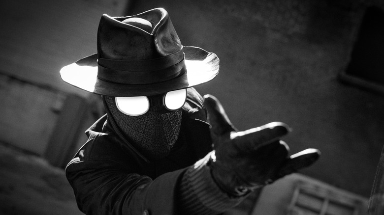 The Spider getting ready to thwip in Spider-Noir Season 1