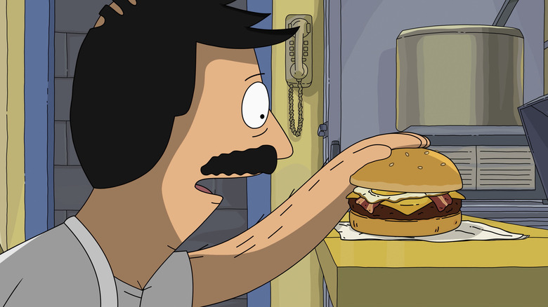 Bob Belcher consoles a test burger in "The Bob's Burgers Movie"