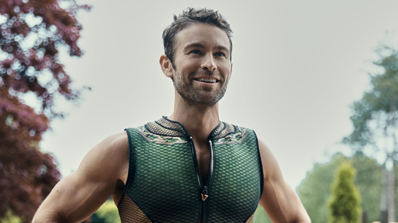 Chace Crawford as The Deep grinning in The Boys