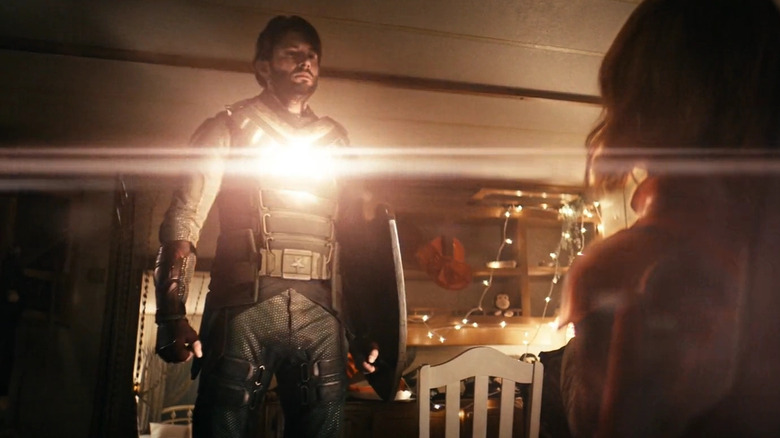 Soldier Boy glowing his chest right before blowing up Crimson Countess in The Boys