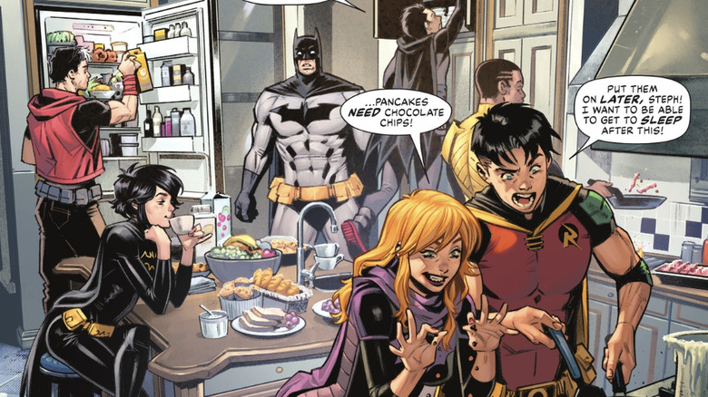Batman #136 Bat-family in the kitchen Jason Todd Cassandra Cain Stephanie Brown Time Drake Damian Wayne Duke Thomas