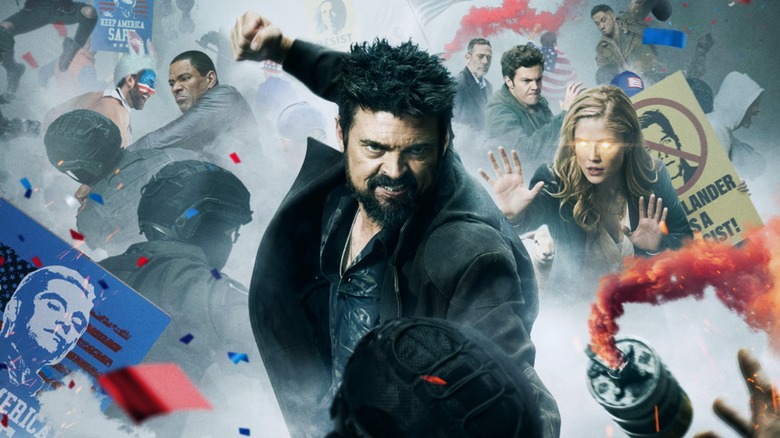 Laz Alonso, Karl Urban, Jack Quaid, Erin Moriarty, The Boys season 4 poster