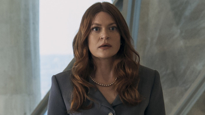 Ashley Barrett looking concerned on 