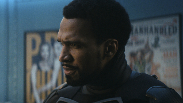 Nathan Mitchell as Black Noir 2, confronting The Deep in The Boys.