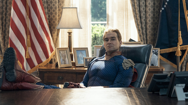 Homelander sitting in Oval Office in The Boys