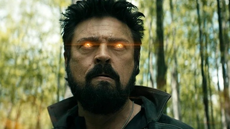 Karl Urban with glowing eyes