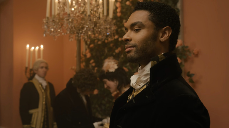 Simon (Regé-Jean Page) at ball in Bridgerton