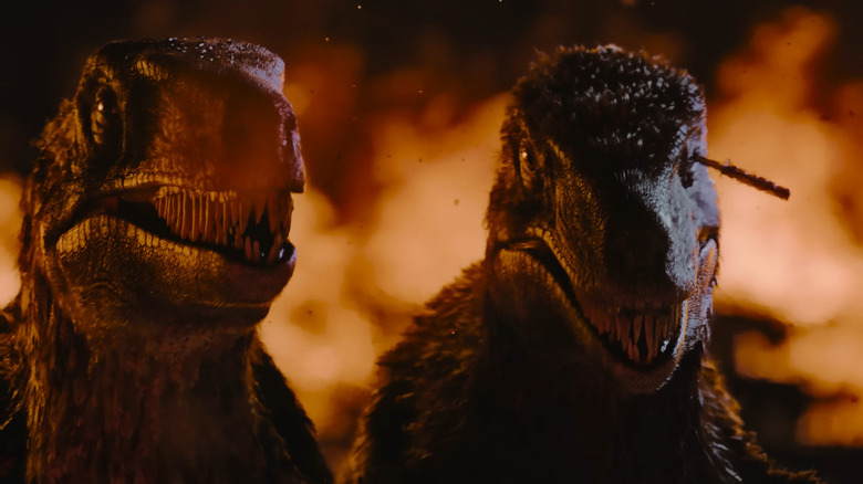 The raptos surrounded by flames in Primitive War