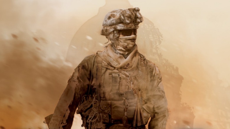 A soldier standing in front of the United States Capitol on the cover of Call of Duty: Modern Warfare 2