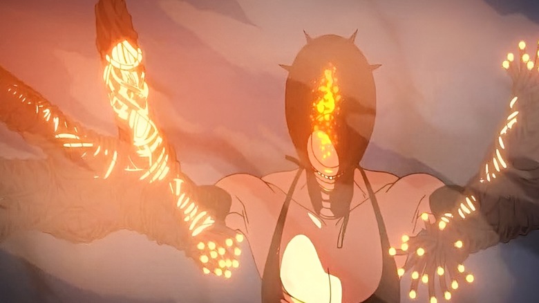 Reze causes smoky explosions in her devil form in Chainsaw Man - The Movie : Reze Arc