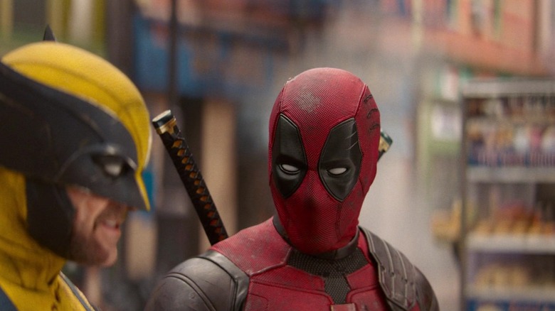 Deadpool looks at Wolverine in Deadpool Wolverine