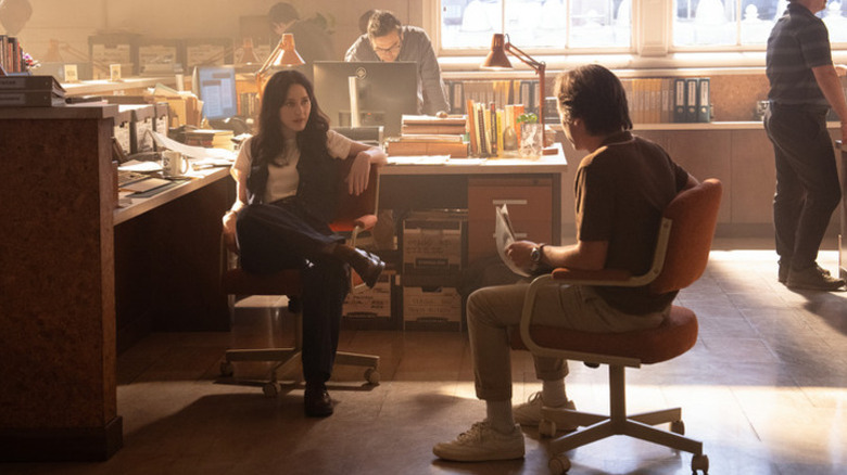 Lois Lane talking to Jimmy Olsen in 2025's Superman