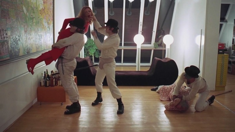 Malcolm McDowell and Ensemble in A Clockwork Orange