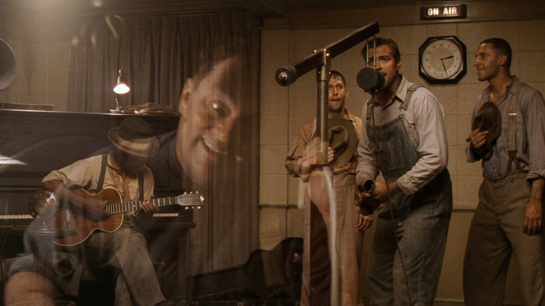 The Soggy Bottom Boys perform in O Brother, Where Art Thou?