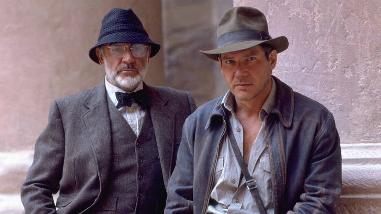 Sean Connery as Henry Jones Sr. and Harrison Ford as Indiana Jones in The Last Crusade