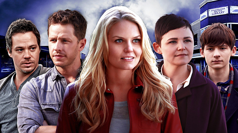 Jennifer Morrison, Ginnifer Goodwin, Josh Dallas, Jared Gilmore, and Michael Raymond-James in Once Upon a Time